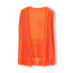 馨慧依2012秋冬新品熱賣：后背層層蕾絲無(wú)扣針織開(kāi)衫